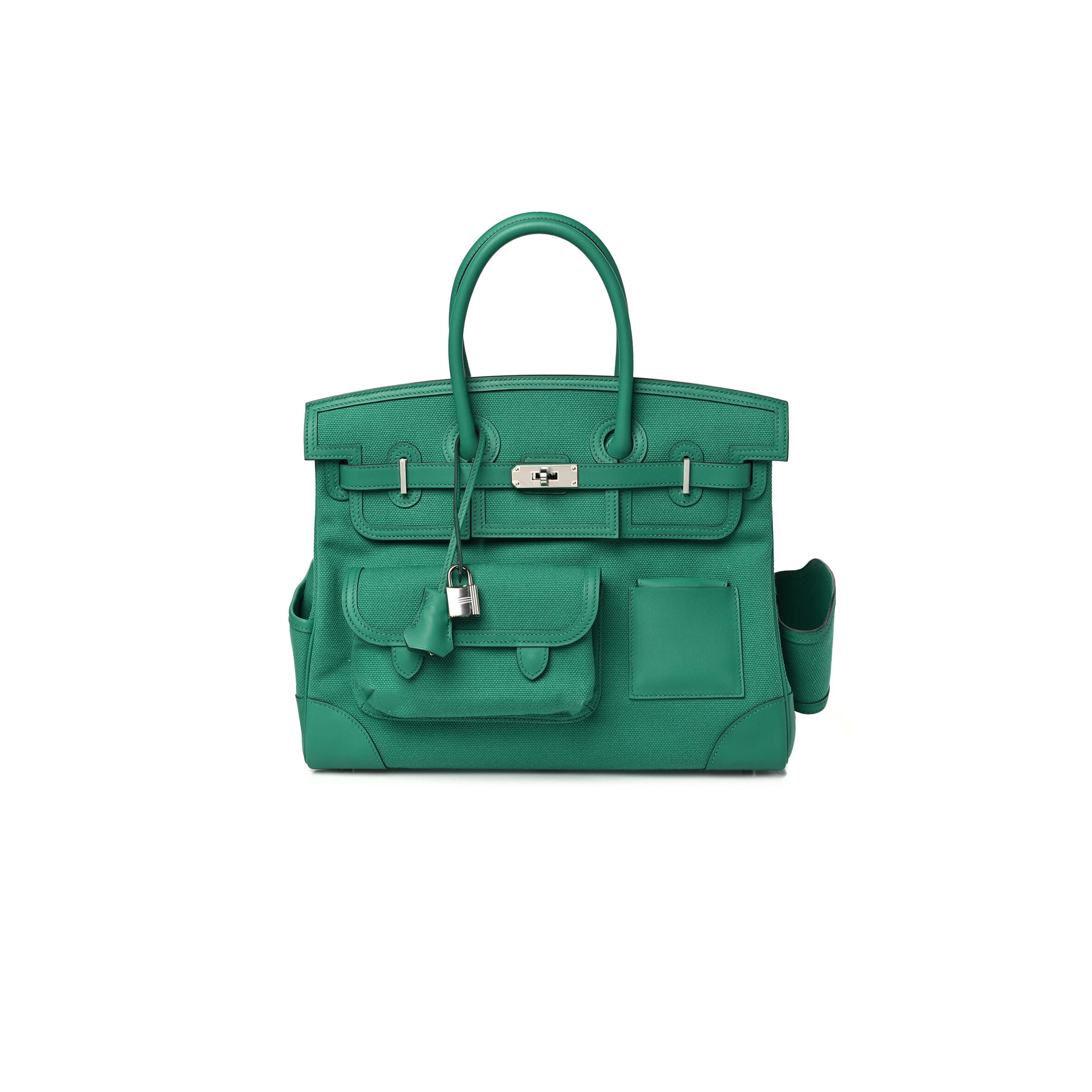 H**me5 master birkin 35 cargo canvas and swift palladium hardware (35*25*18cm)